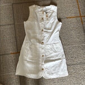 Commense White Sleeveless Midi Dress